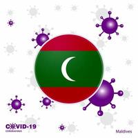 priez pour les maldives covid19 coronavirus typographie drapeau restez à la maison restez en bonne santé prenez soin de votre propre santé vecteur