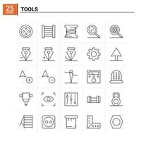 25 outils icon set vector background