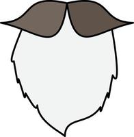 moustache hipster movember barbu hommes plat couleur icône vecteur