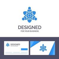carte de visite créative et modèle de logo atome éduquer l'éducation illustration vectorielle vecteur