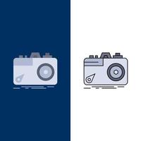 caméra photographie capture photo ouverture plat couleur icône vecteur