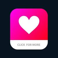 coeur amour comme bouton d'application mobile twitter version de glyphe android et ios vecteur