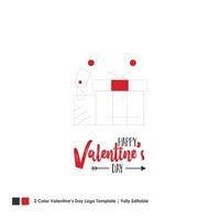 fond de lettrage de vecteur de carte happy valentines day