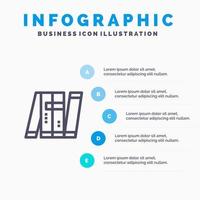 icône de ligne militaire intelligente de bot autonome artificiel avec fond d'infographie de présentation en 5 étapes vecteur