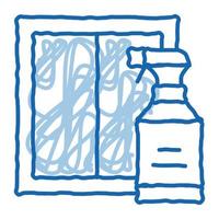 verre propre spray doodle icône illustration dessinée à la main vecteur