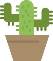 cactus nature pot printemps plat couleur icône vecteur icône modèle de bannière