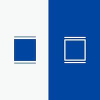 galerie instagram définit la ligne de temps et le glyphe icône solide bannière bleue ligne et glyphe icône solide bannière bleue vecteur