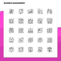 ensemble d'icônes de ligne de gestion d'entreprise ensemble de 25 icônes conception de style minimalisme vectoriel icônes noires définies pack de pictogrammes linéaires