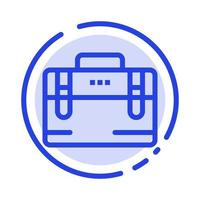 sac bureau sac travail motivation bleu pointillé ligne icône vecteur