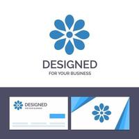carte de visite créative et modèle de logo décoration florale illustration vectorielle de pâques fleur plante vecteur