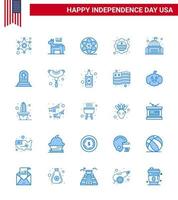 pack de 25 créatifs usa independance day liés au blues du bâtiment insigne movis drapeau international pays modifiable usa day vector design elements