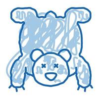 peau d'ours doodle icône illustration dessinée à la main vecteur