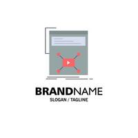 marketing page vidéo web site web plat couleur icône vecteur