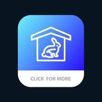 maison lapin pâques nature bouton application mobile version ligne android et ios vecteur