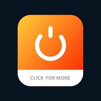 bouton éteint sur le bouton de l'application mobile d'alimentation version de glyphe android et ios vecteur