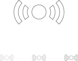 signal essentiel de base ui ux jeu d'icônes de ligne noire audacieuse et fine vecteur