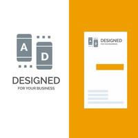 conception de logo et carte de visite gris tablette marketing publicitaire en ligne vecteur