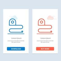 ruban à mesurer de construction bleu et rouge téléchargez et achetez maintenant le modèle de carte de widget web vecteur