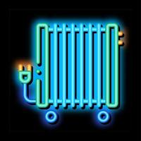illustration de l'icône de lueur au néon du système de chauffage par radiateur à huile portable
