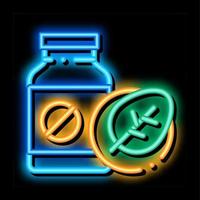 suppléments de médicaments bio illustration de l'icône de lueur au néon vecteur