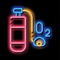 bouteille d'oxygène équipement d'alpinisme illustration d'icône de lueur au néon vecteur