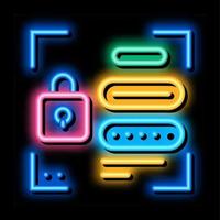 illustration de l'icône de lueur au néon d'identité de profil électronique vecteur