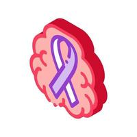 cerveau et santé ruban icône isométrique illustration vectorielle vecteur