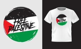 illustration de conception de t-shirt palestine gratuite dans le style grunge vecteur