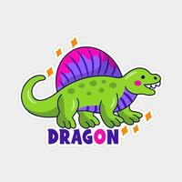 belle conception d'autocollant de dragon imprimable vecteur