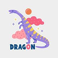 belle conception d'autocollant de dragon imprimable vecteur