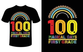 100 jours de vecteur de conception de t shirt scolaire