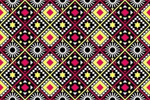 motif harmonieux ethnique géométrique coloré conçu pour le fond, le papier peint, les vêtements traditionnels, les tapis, les rideaux et la décoration de la maison. vecteur