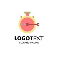 lancement gestion optimisation version chronomètre entreprise logo modèle plat couleur vecteur