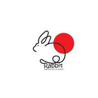 logo de dessin au trait créatif minimal de lapin logo de lapin abstrait vecteur