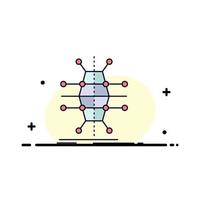 vecteur d'icône de couleur plat intelligent de réseau d'infrastructure de réseau de distribution
