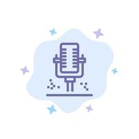 microphone micro enregistrement professionnel icône bleue sur fond de nuage abstrait vecteur