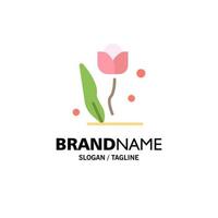 flore floral fleur nature rose entreprise logo modèle plat couleur vecteur