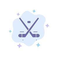canada jeu hockey sur glace jeux olympiques icône bleue sur fond de nuage abstrait vecteur