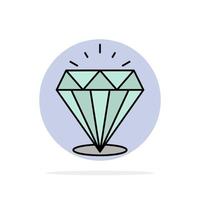 diamant briller cher pierre abstrait cercle fond plat couleur icône vecteur