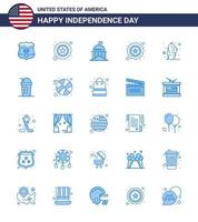 gros pack de 25 usa joyeux jour de l'indépendance usa vector blues et symboles modifiables de fleur usa city star irlandais modifiable usa day vector design elements