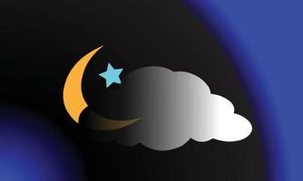 carte de voeux ramadan kareem avec demi-lune et étoiles, et nuage, modèle de fond dégradé abstrait vectoriel