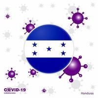 priez pour le honduras covid19 coronavirus typographie drapeau restez à la maison restez en bonne santé prenez soin de votre propre santé vecteur