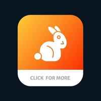 lapin lapin de pâques bouton d'application mobile version de glyphe android et ios vecteur