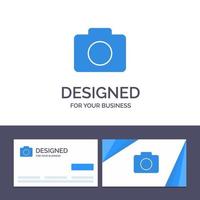 carte de visite créative et modèle de logo instagram caméra image illustration vectorielle vecteur