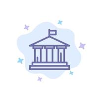 banque drapeau américain usa icône bleue sur fond de nuage abstrait vecteur