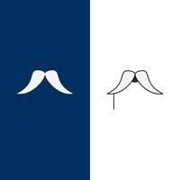 moustache hipster movember mâle hommes plat couleur icône vecteur