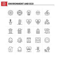 25 environnement et eco icon set vector background