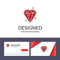 carte de visite créative et modèle de logo diamant cristal succès prix illustration vectorielle vecteur