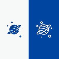 astrologie planète espace ligne et glyphe icône solide bannière bleue ligne et glyphe icône solide bannière bleue vecteur