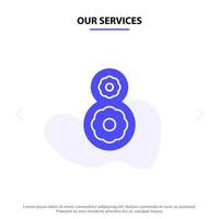 nos services huit 8e 8 modèle de carte web icône glyphe solide fleur vecteur